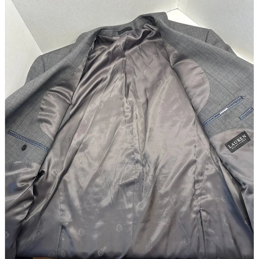 Lauren Ralph Lauren 100% Wool Blend Single Breast Sports Jacket Mens‎ 48 L Gray